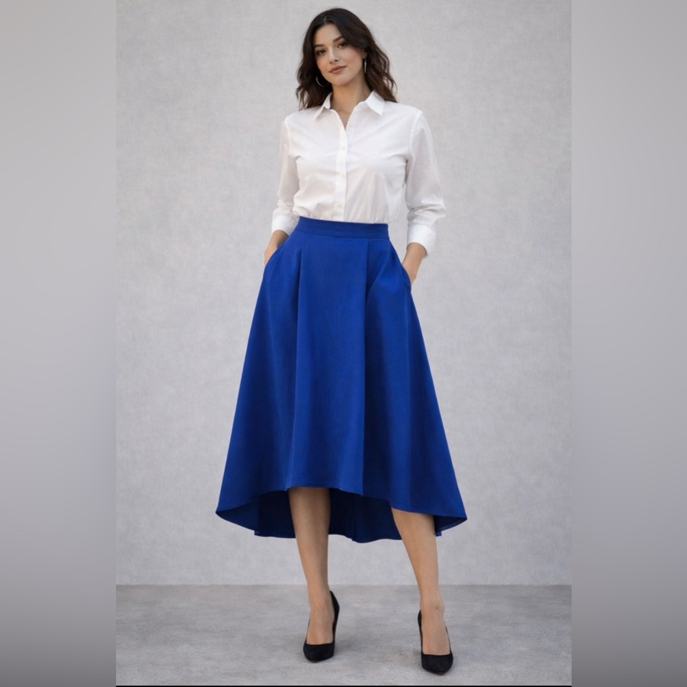 Armani Jeans - Royal Blue High-Low Skirt
